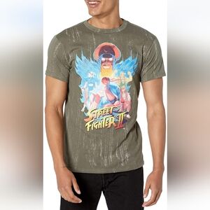 Capcom Street Fighter II Brushed Dye Short Sleeve T-Shirt Size Medium NWT